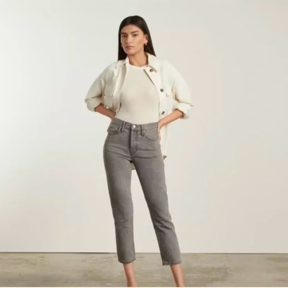 Everlane Gray Jeans 90s cheeky organic cotton 27 crop